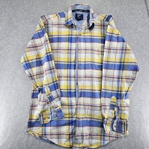 Wrangler 20X Western Shirt Mens Medium Plaid Flip Cuffs Pocket Long Sleeve